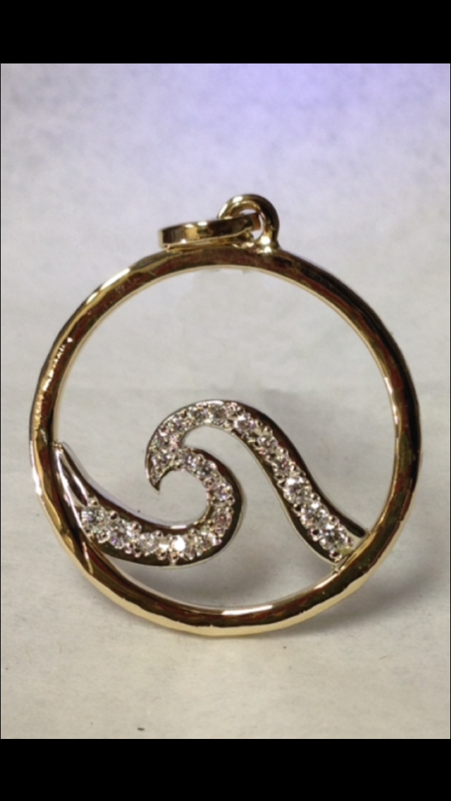 Ocean wave custom pendant