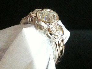 Bezel Set White Gold Diamond Ring