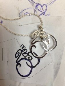 custom designed pendant based on a tattoo symbolism sterling silver