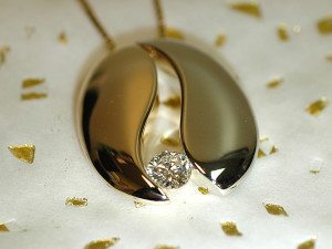 Gold Two Tone Diamond Pendant