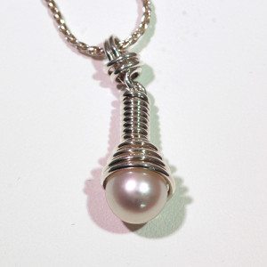 Stellor Spiral Pearl Drop Pendant