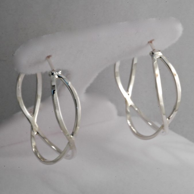 sterling silver custom handmade eternity style hoop earrings