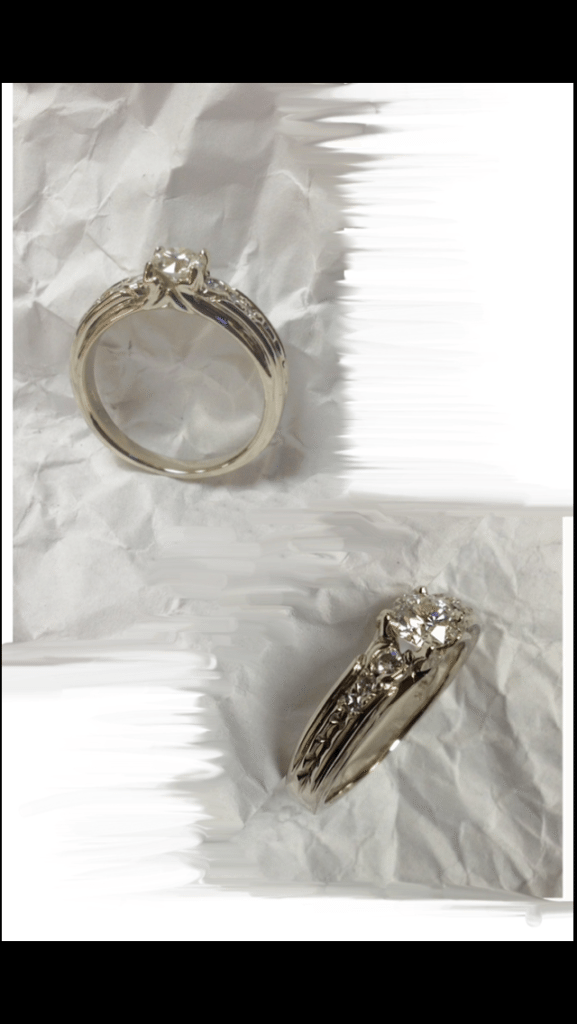 Whitegoldcustom white gold and diamond custom channel ring