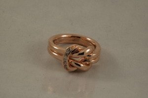 Rose Gold And Diamond Custom Knot Ring