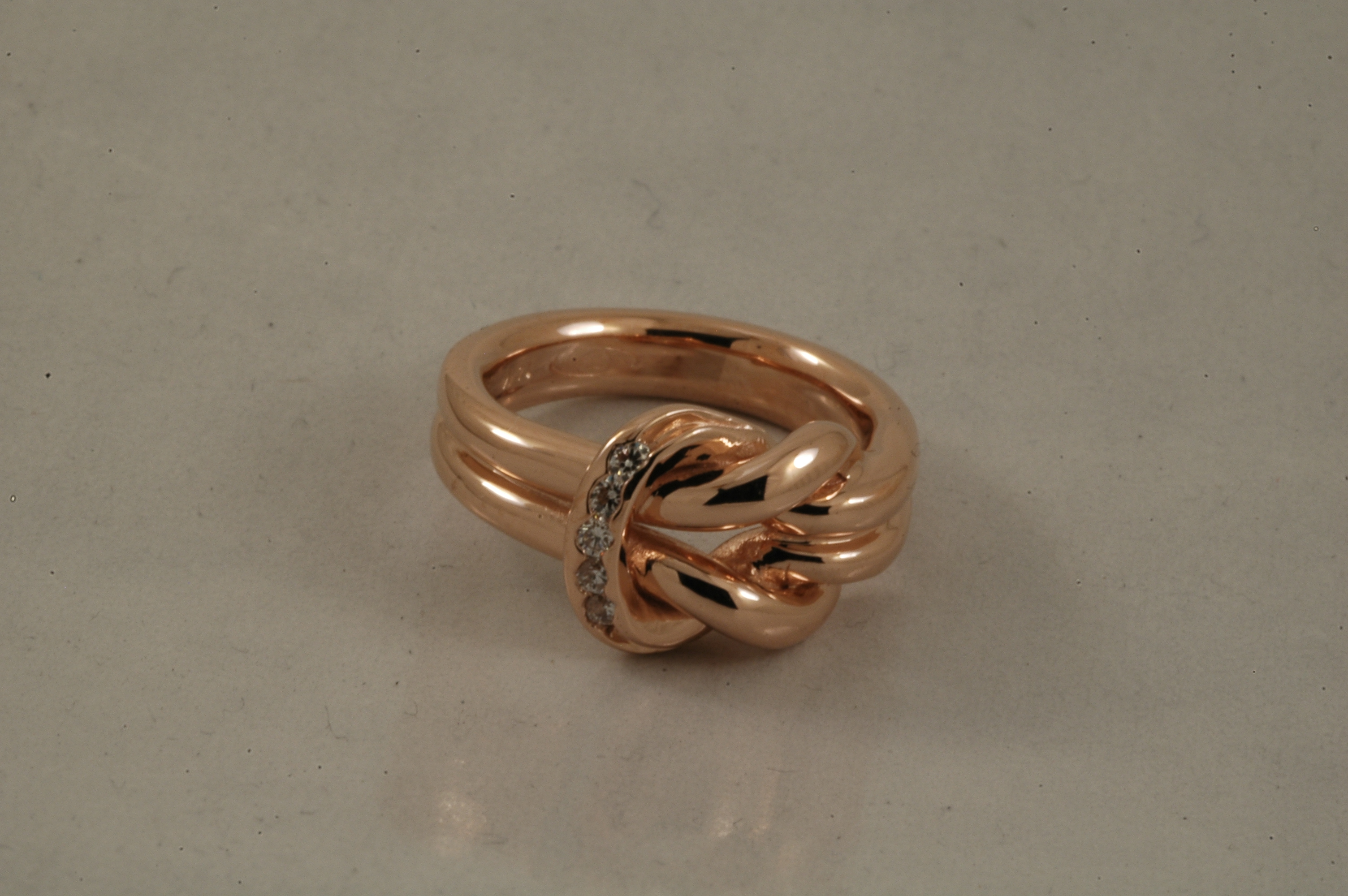 Rose Gold And Diamond Custom Knot Ring