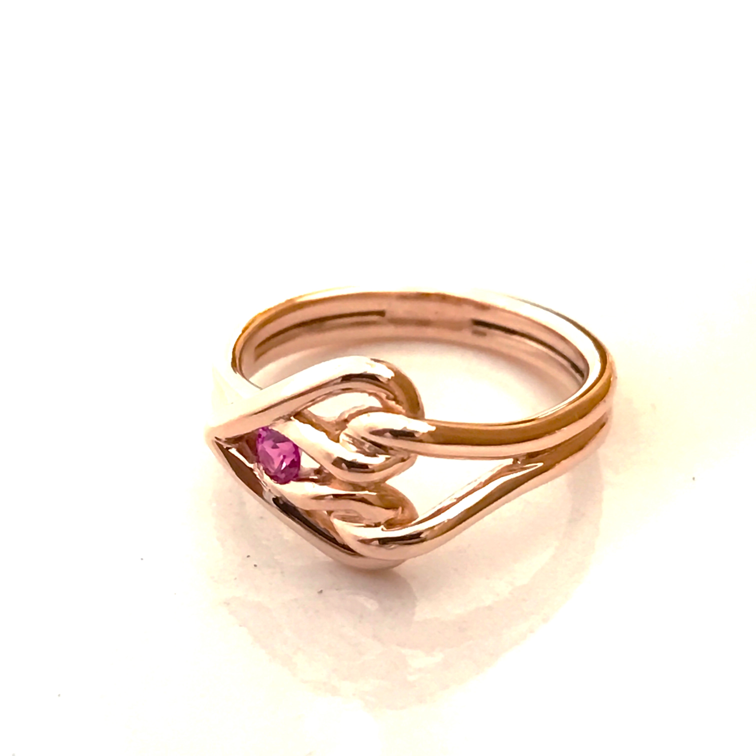 14 Kt Rose Gold Heart Love Knot Custom Ring From Our Exclusive Plymouth Knot Collection