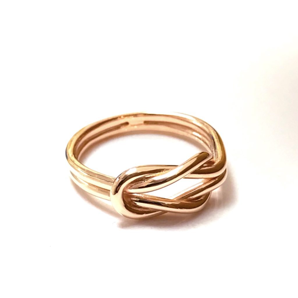 14 Kt Rose Gold Custom Designed Double Knot Ring From Our Exclusive Plymouth Knot Collection