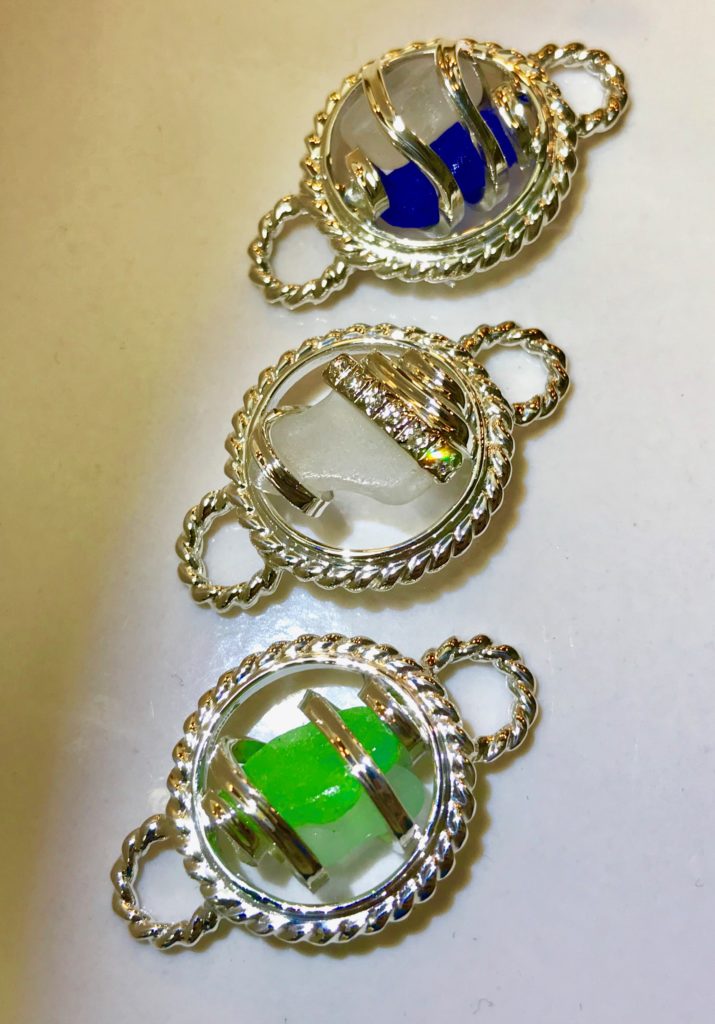 IMG_3383 Interchangeable Custom Designed Stellor Spiral Plymouth Beach Glass Bracelet Tops For Our Exclusive Omega Base Bracelet