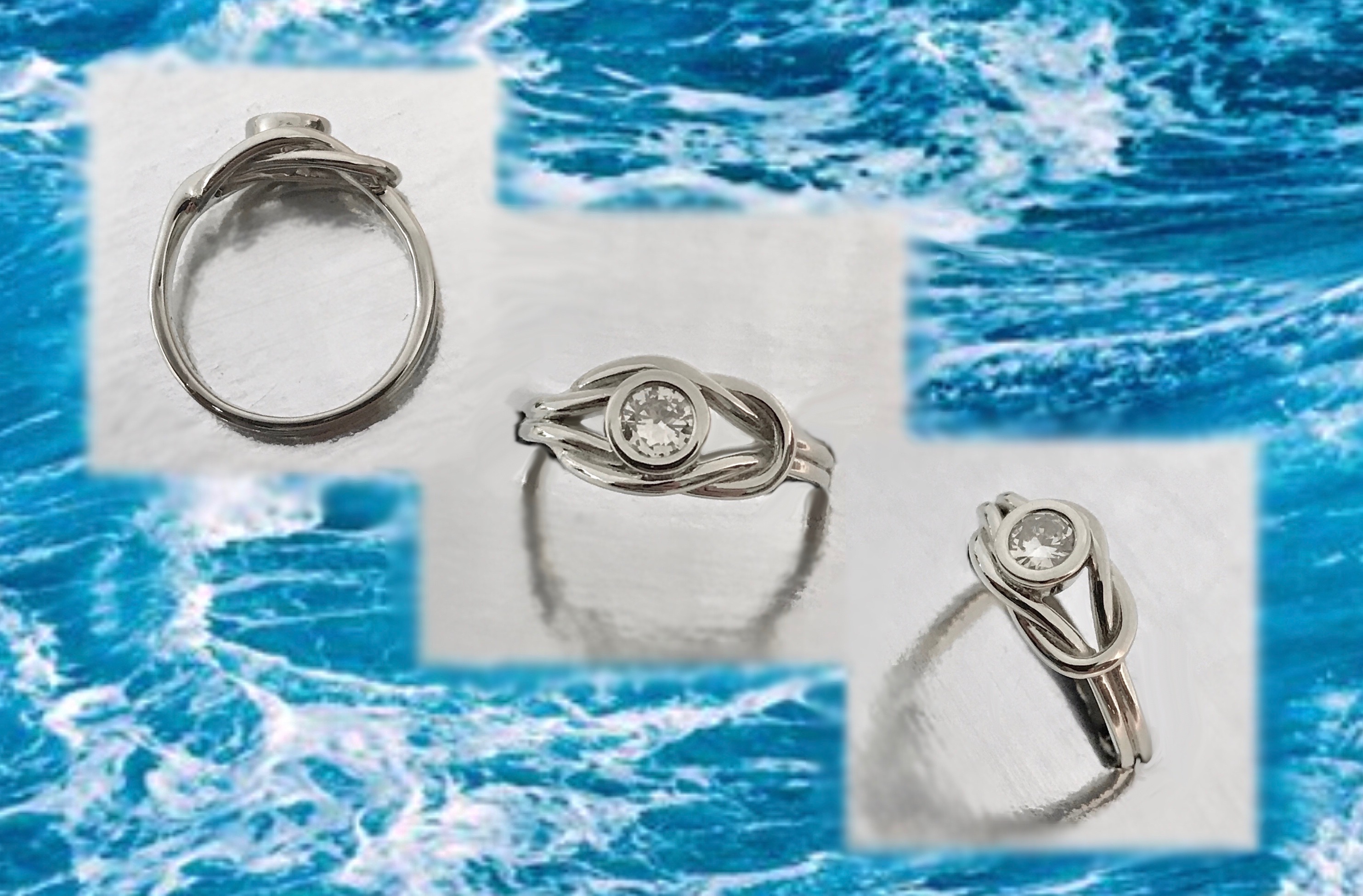 Plymouth Knot™ Custom Bezel Set Diamond Ring
