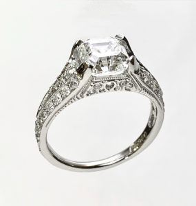 Custom Designed Vintage Inspired Diamond Engagement Ring