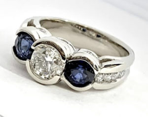 Sapphire And Diamond Bezel Ring